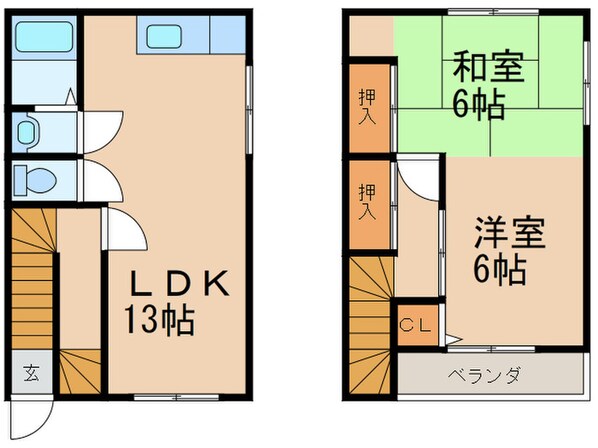 陣原5丁目アパートの物件間取画像